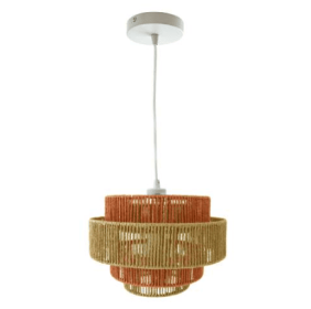 White And Natural Terracotta Hanging Light Fixture (Option: Orange)