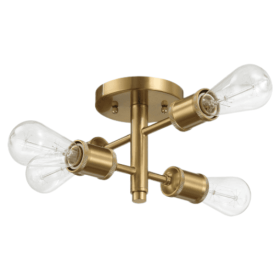 Four Light Retro Light Fixture (Option: Antique Brass)